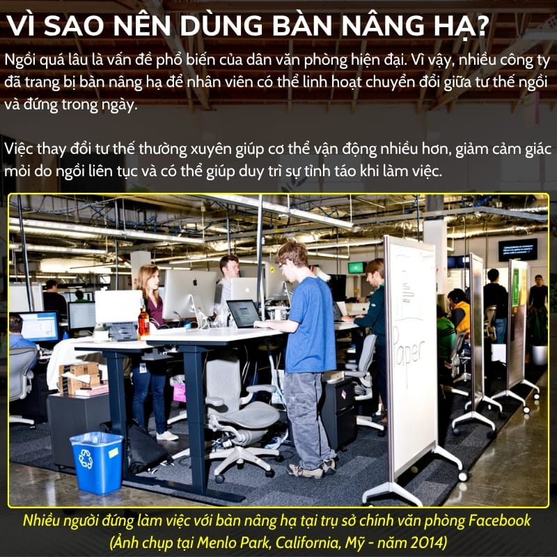 Vì sao nên dùng bàn nâng hạ khi làm việc