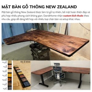 Mặt bàn gỗ thông New Zealand custom kích thước