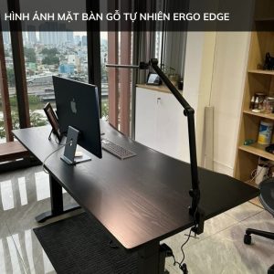 Bàn nâng hạ sử dụng mặt bàn gỗ tự nhiên Ergo Edge màu đen