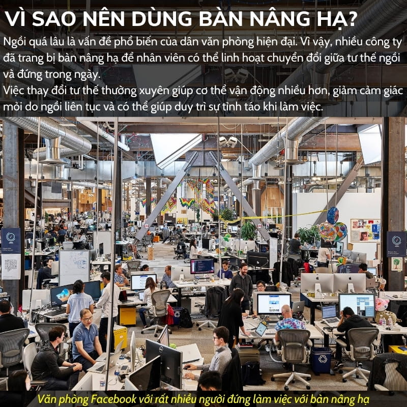 Vì sao nên dùng bàn nâng hạ khi làm việc